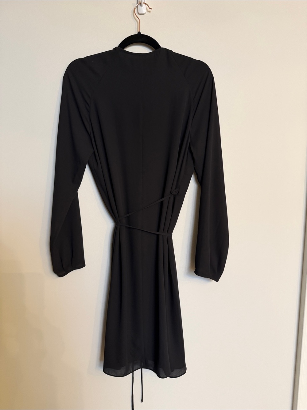Babaton Black Tie-Waist Wrap Dress - Picture 3 of 3